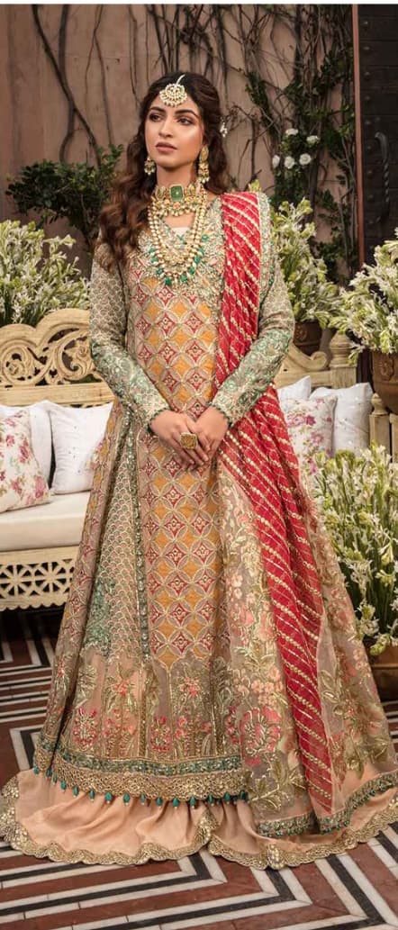 Zarmeen Royal Bridal Dress - Handcrafted Pakistani Embroidered Dress