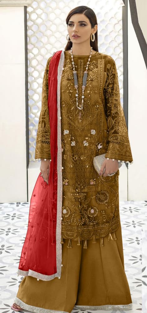 Nazneen Lawn Embroidered Lawn Suit - Handcrafted Pakistani Embroidered Dress