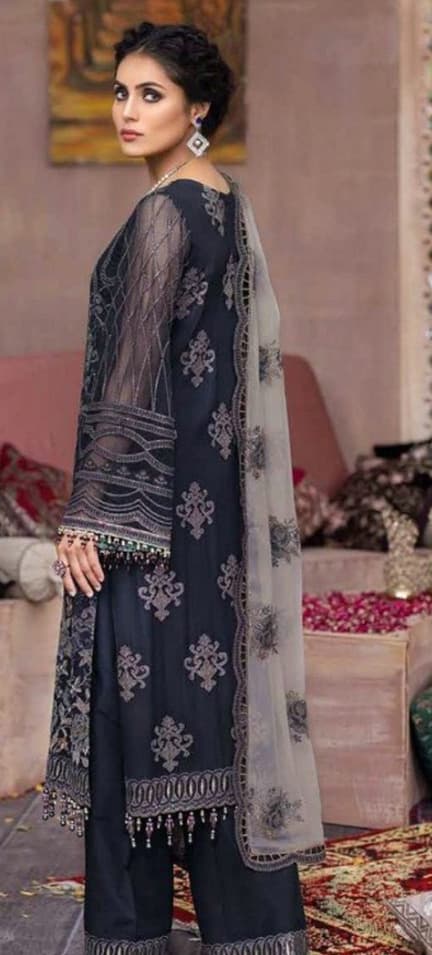 Mahnoor Lawn Embroidered Lawn Suit - Handcrafted Pakistani Embroidered Dress