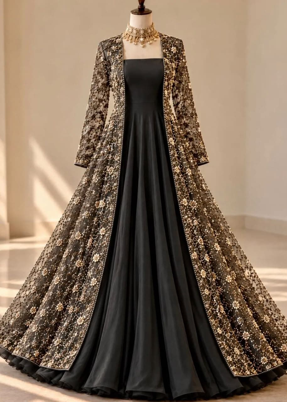 Shahana Handcrafted Maxi Dress - Handcrafted Pakistani Embroidered Dress