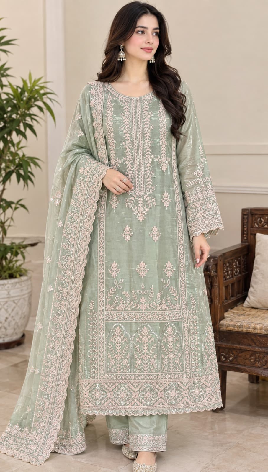 Aleeza Embroidered Suit - Handcrafted Pakistani Embroidered Dress