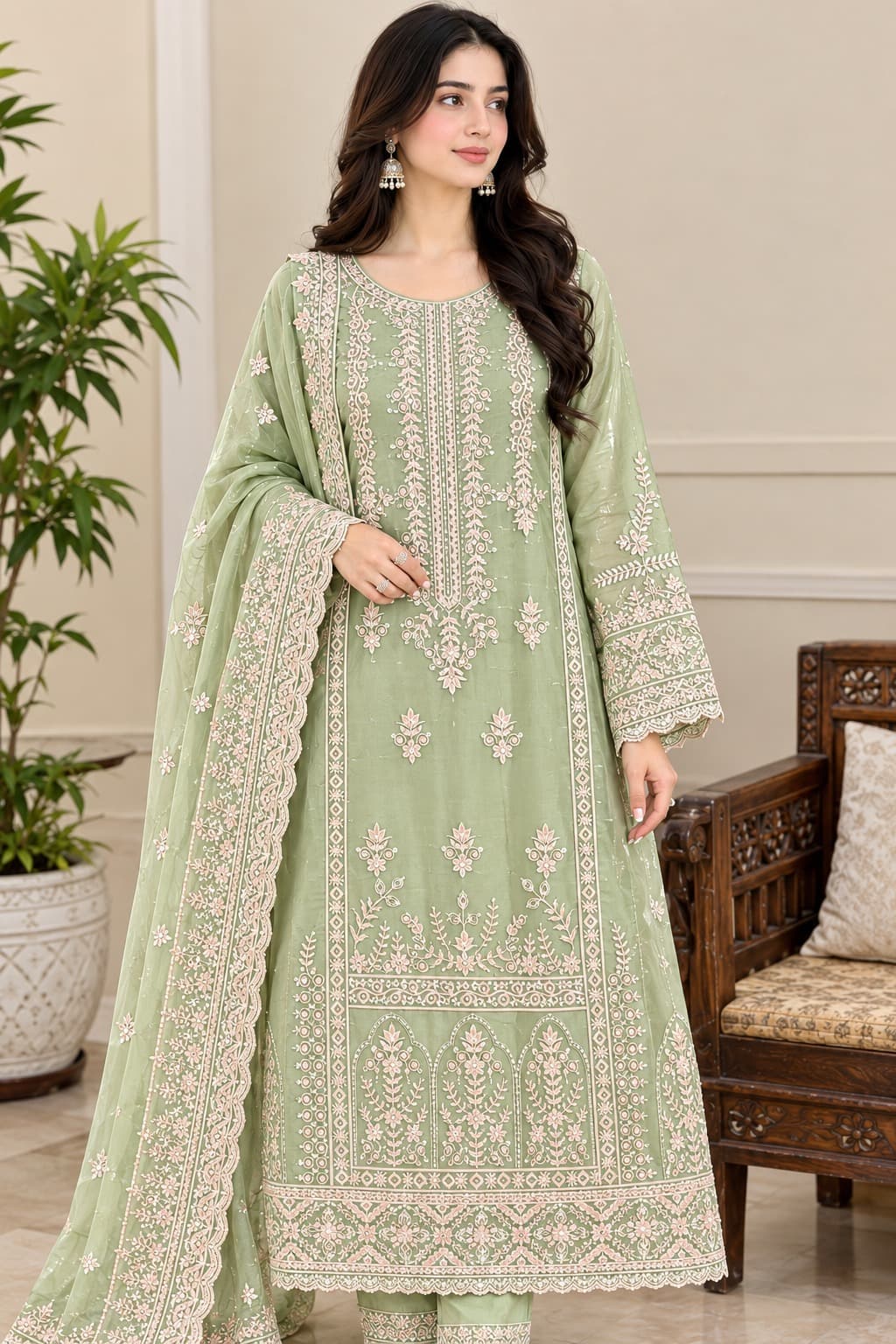 Hareem Handcrafted Suit - Handcrafted Pakistani Embroidered Dress