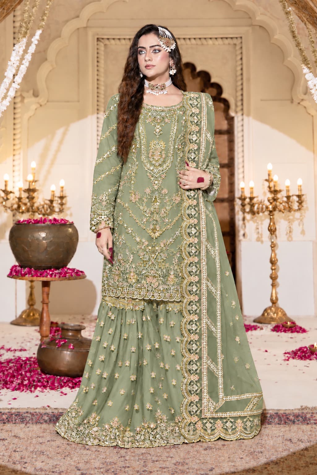 Sonia Set Embroidered Suit - Handcrafted Pakistani Embroidered Dress