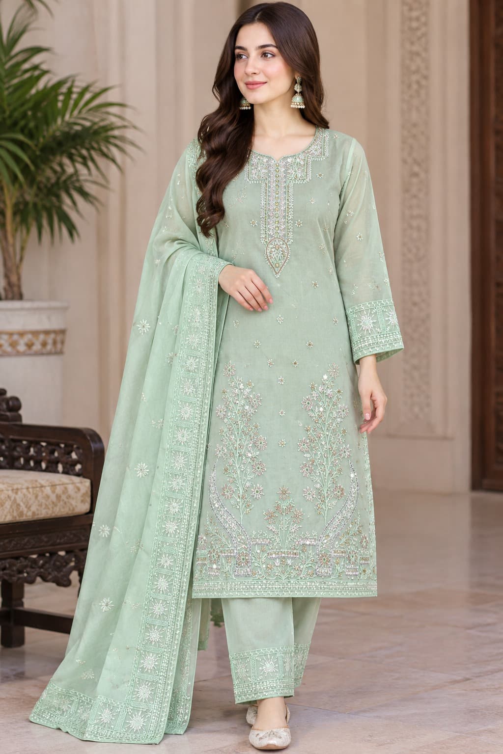 Tehreem Handcrafted Suit - Handcrafted Pakistani Embroidered Dress