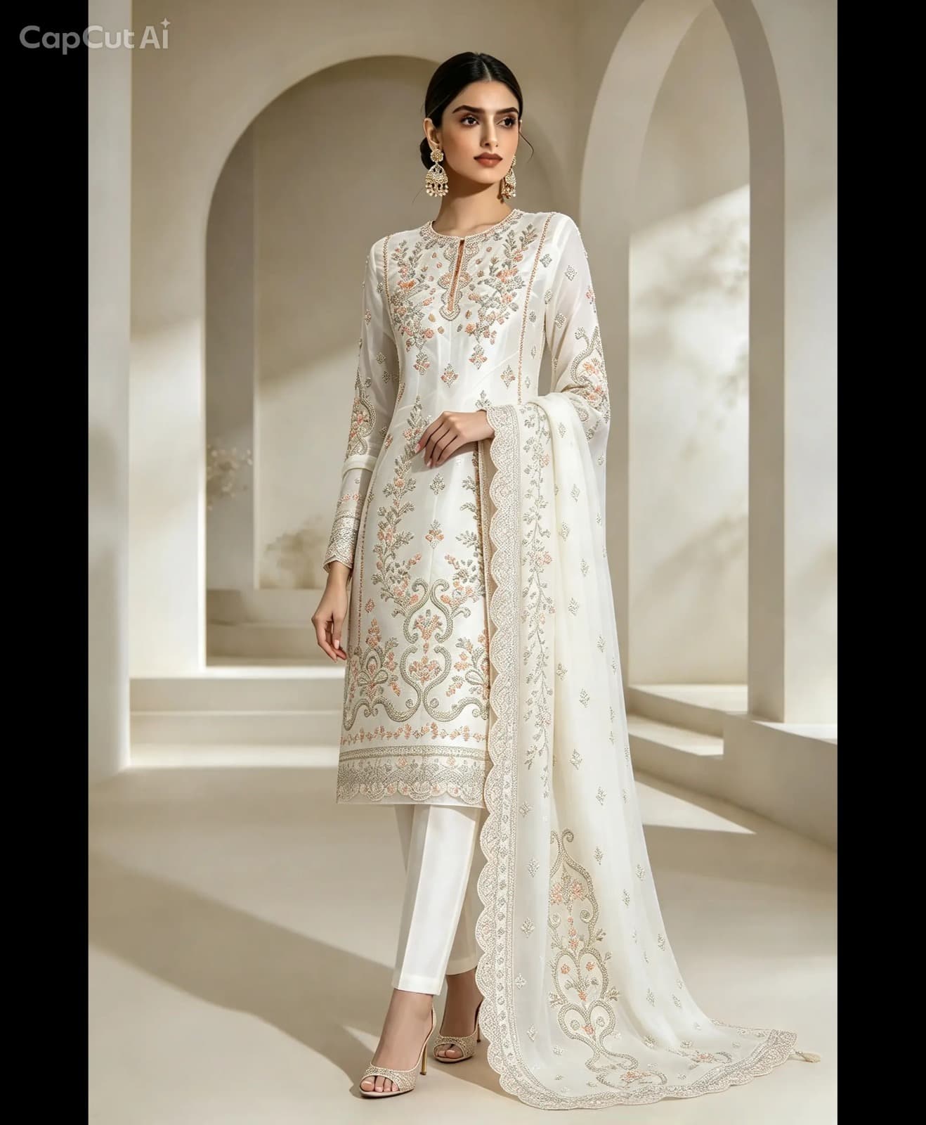 Urwa Sand Stitched Suit - Handcrafted Pakistani Embroidered Dress