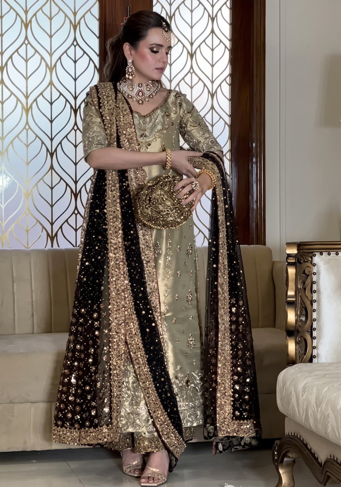 Zainab Embroidered Suit - Handcrafted Pakistani Embroidered Dress