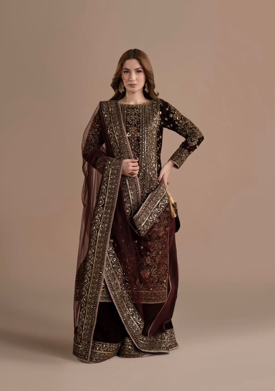 Mishal Stitched Suit - Handcrafted Pakistani Embroidered Dress