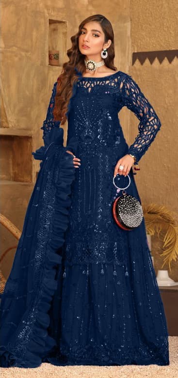 Suraiya Festive Party Dress - Handcrafted Pakistani Embroidered Dress