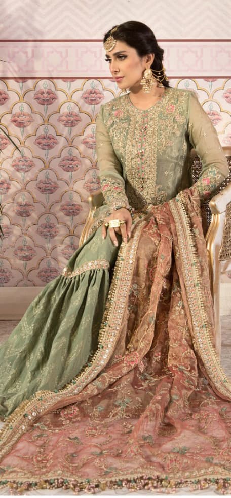 Gul-e-rana Handcrafted Party Dress - Handcrafted Pakistani Embroidered Dress