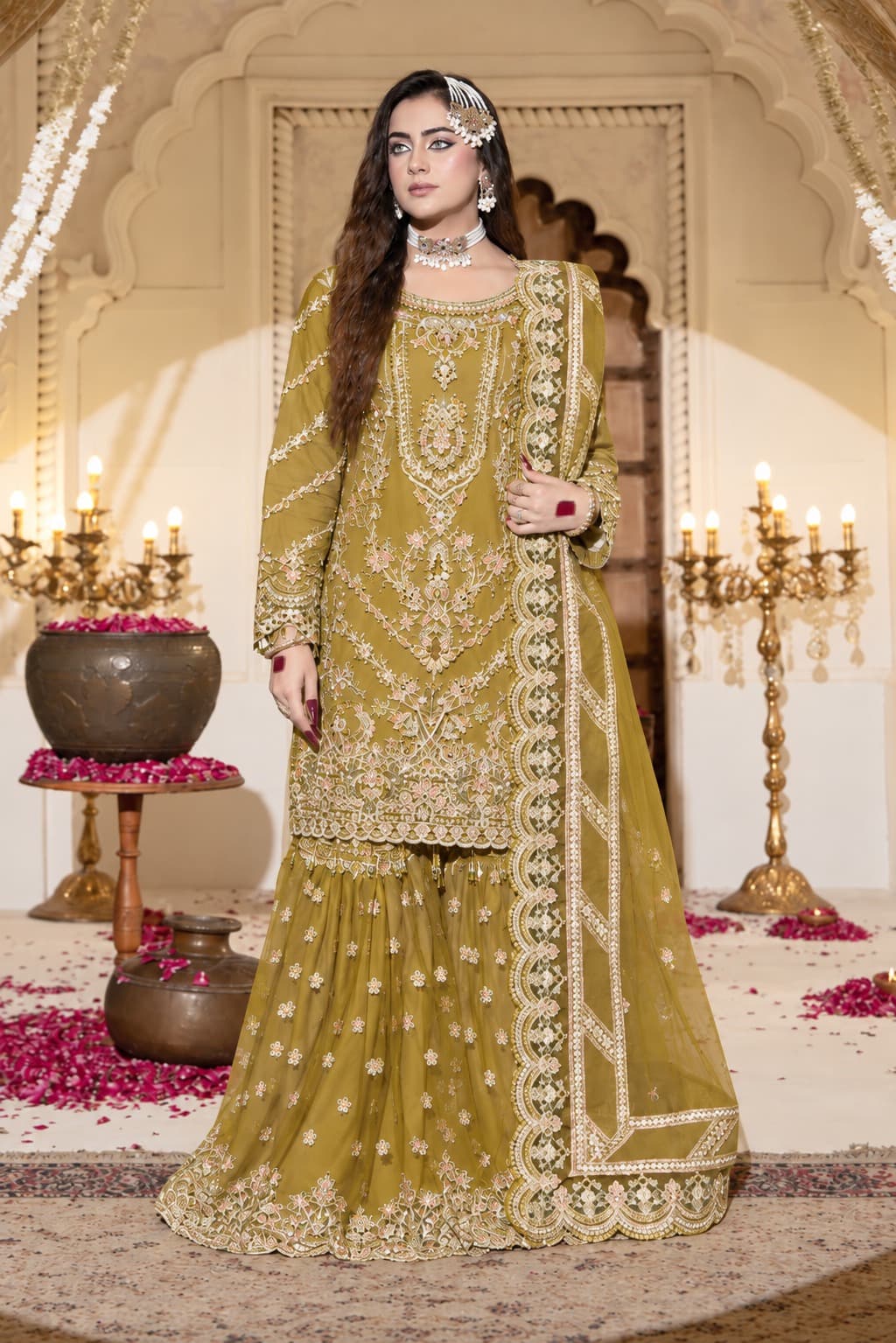 Kinza Regal Festive Party Dress - Handcrafted Pakistani Embroidered Dress
