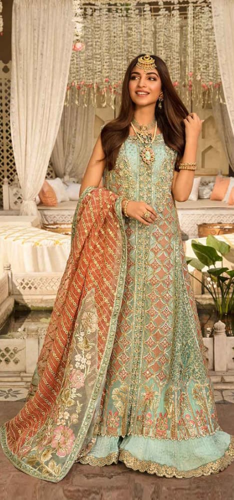 Sabaah Festive Party Dress - Handcrafted Pakistani Embroidered Dress