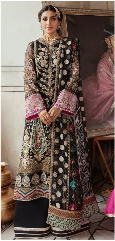 Nayyab Embroidered Party Dress - Handcrafted Pakistani Embroidered Dress