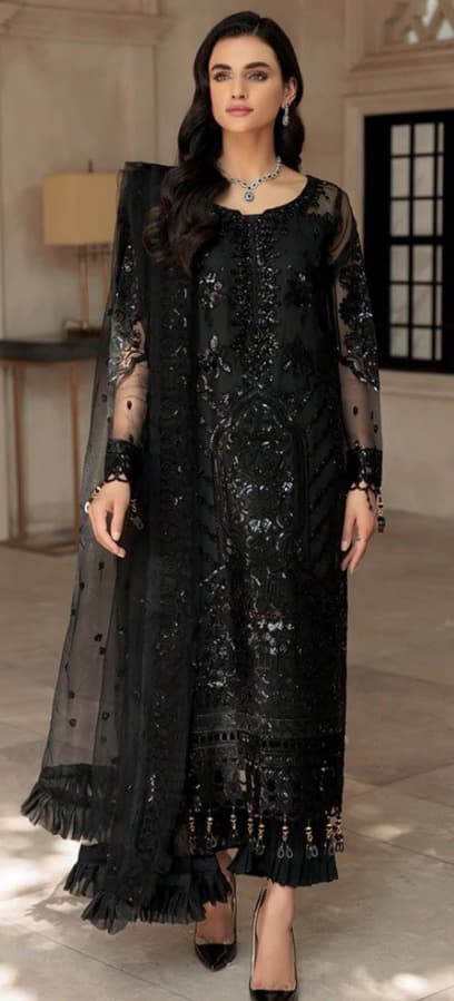 Hira Embroidered Party Dress - Handcrafted Pakistani Embroidered Dress