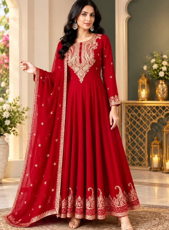 Zulekha Basra Pearl Encrusted Bridal Set - Handcrafted Pakistani Embroidered Dress