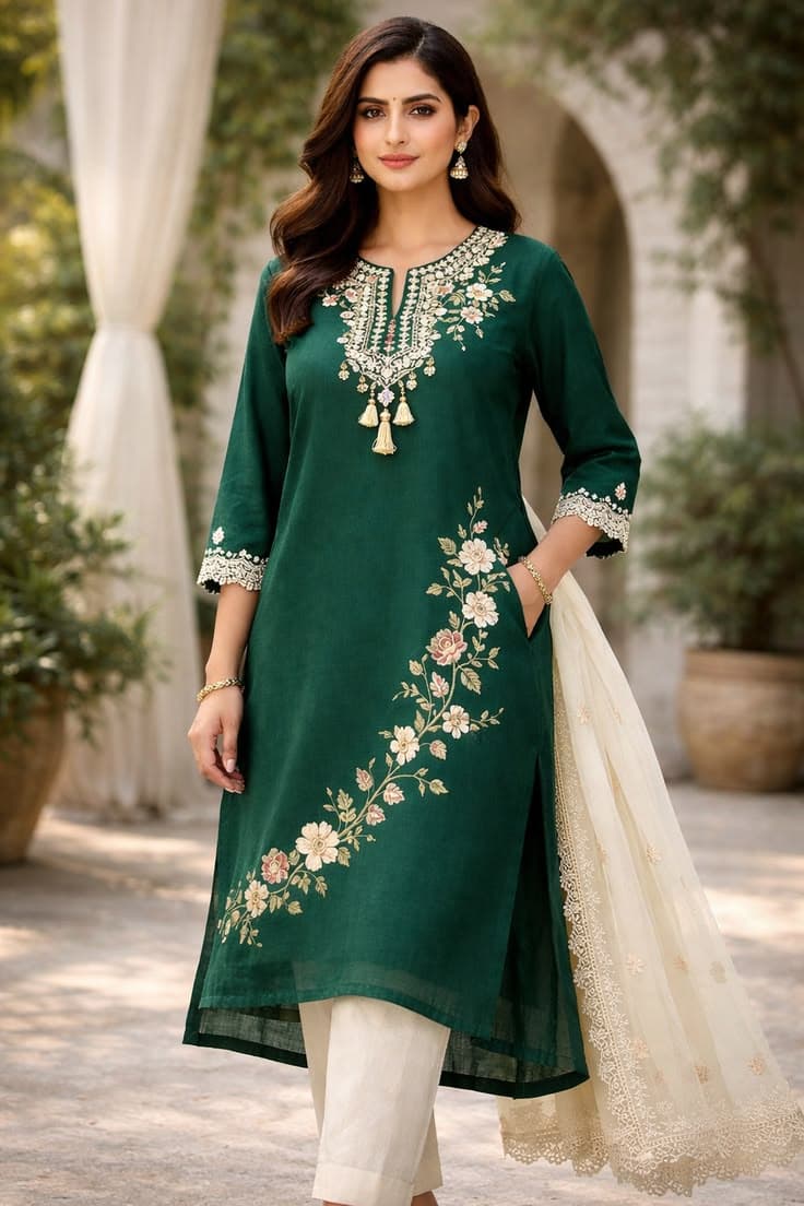 Gulrukh Lawn Embroidered Lawn Suit - Handcrafted Pakistani Embroidered Dress