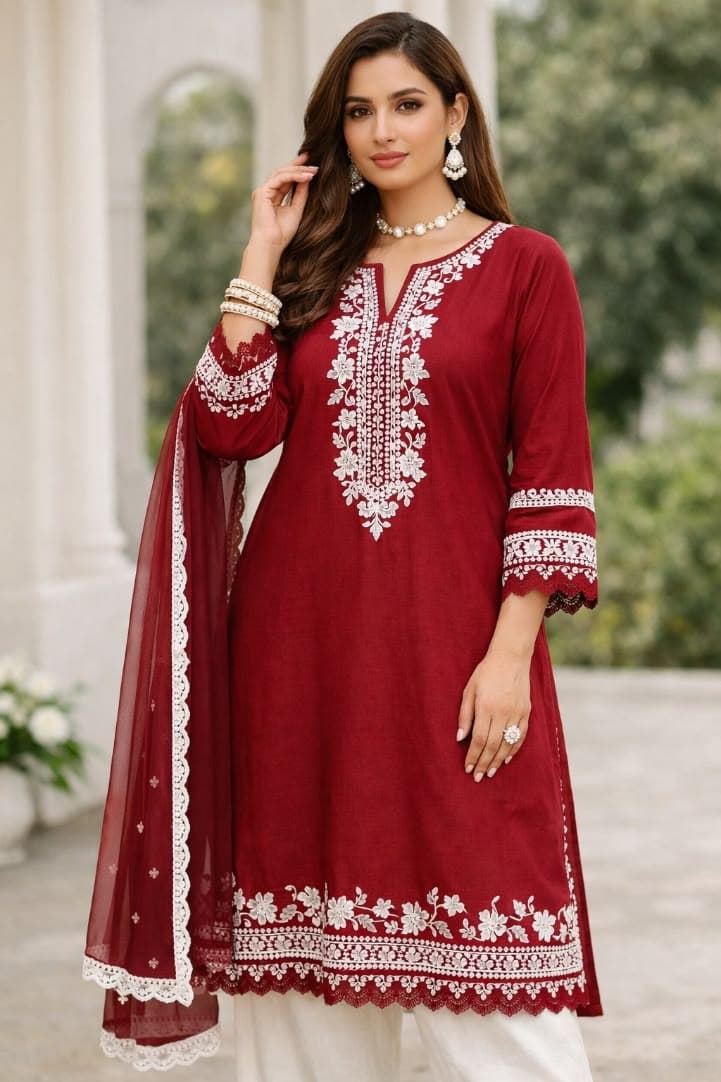 Kashaf Lawn Embroidered Lawn Suit - Handcrafted Pakistani Embroidered Dress