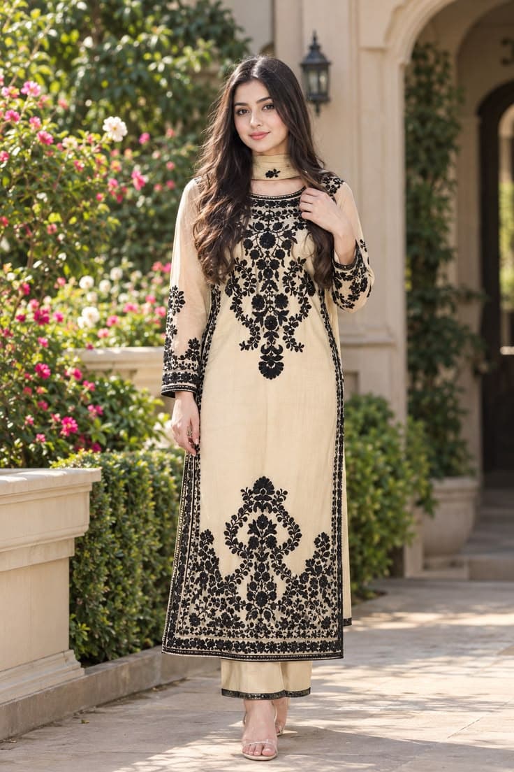 Sadaf Lawn With Dupatta Luxury Lawn Suit - Handcrafted Pakistani Embroidered Dress