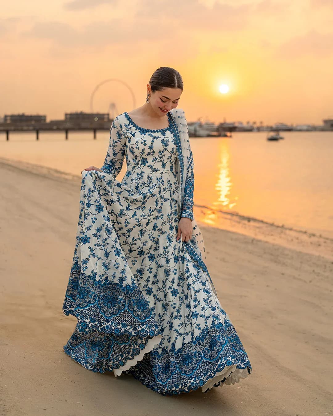 Tabeer Rosewood Lawn Embroidered Lawn Suit - Handcrafted Pakistani Embroidered Dress