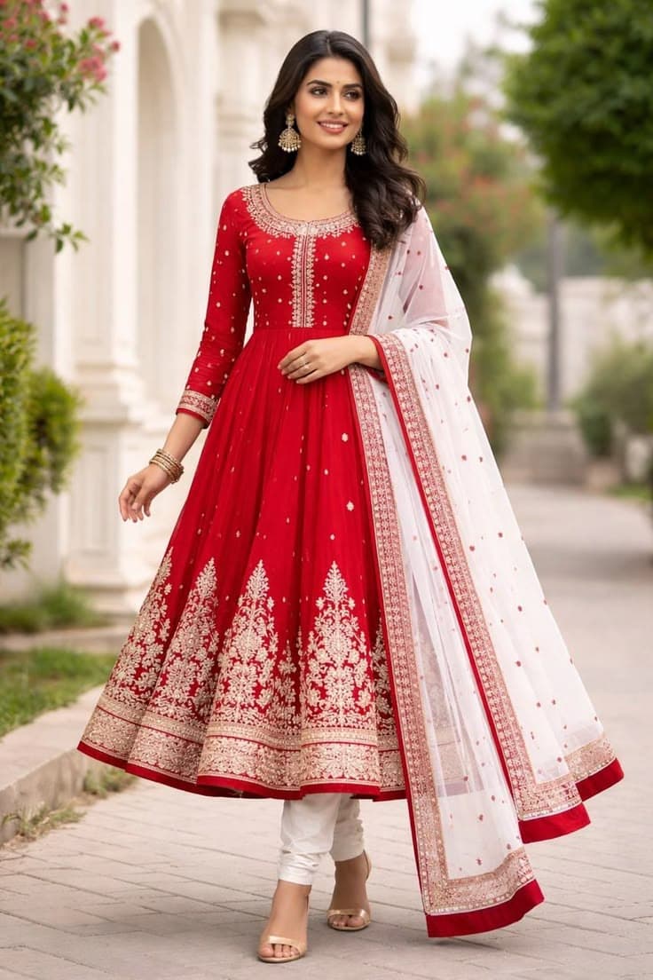 Zoya Royal Emerald Hand-Worked Flared Gown - Handcrafted Pakistani Embroidered Dress