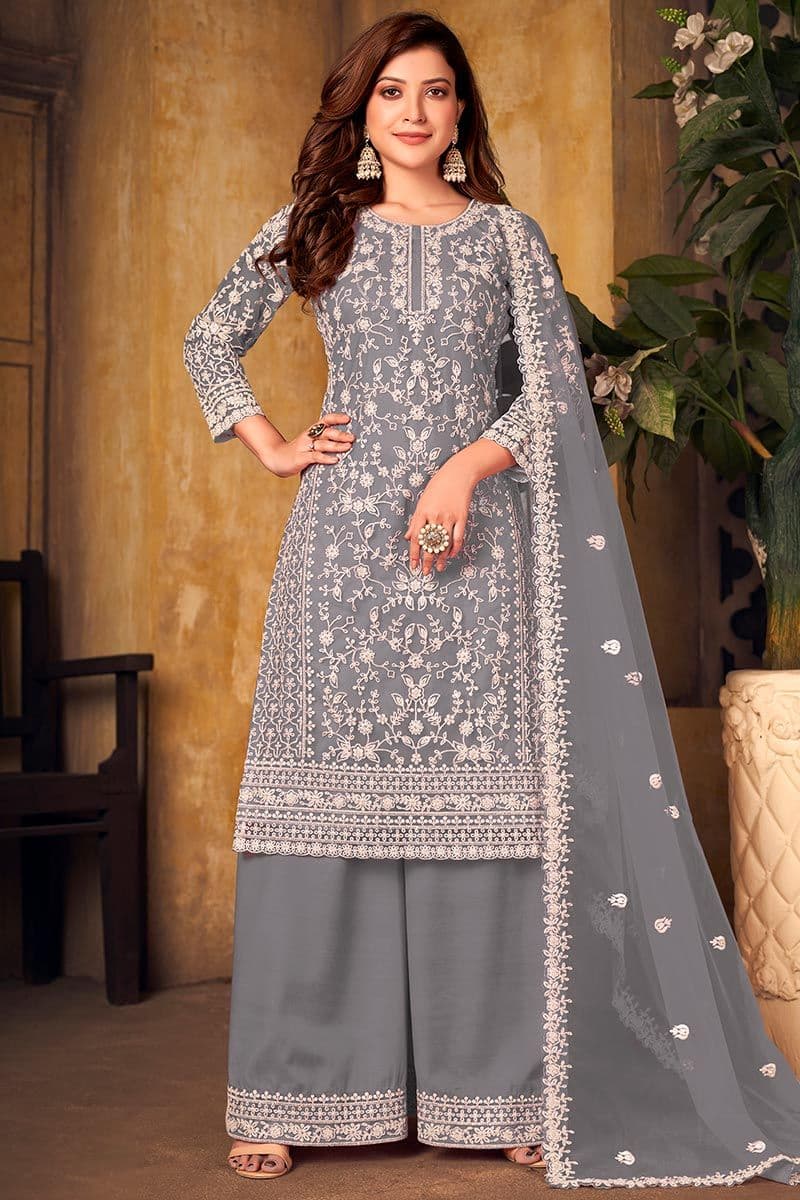 Firdaus Sage Green Organza Formal Dress - Handcrafted Pakistani Embroidered Dress