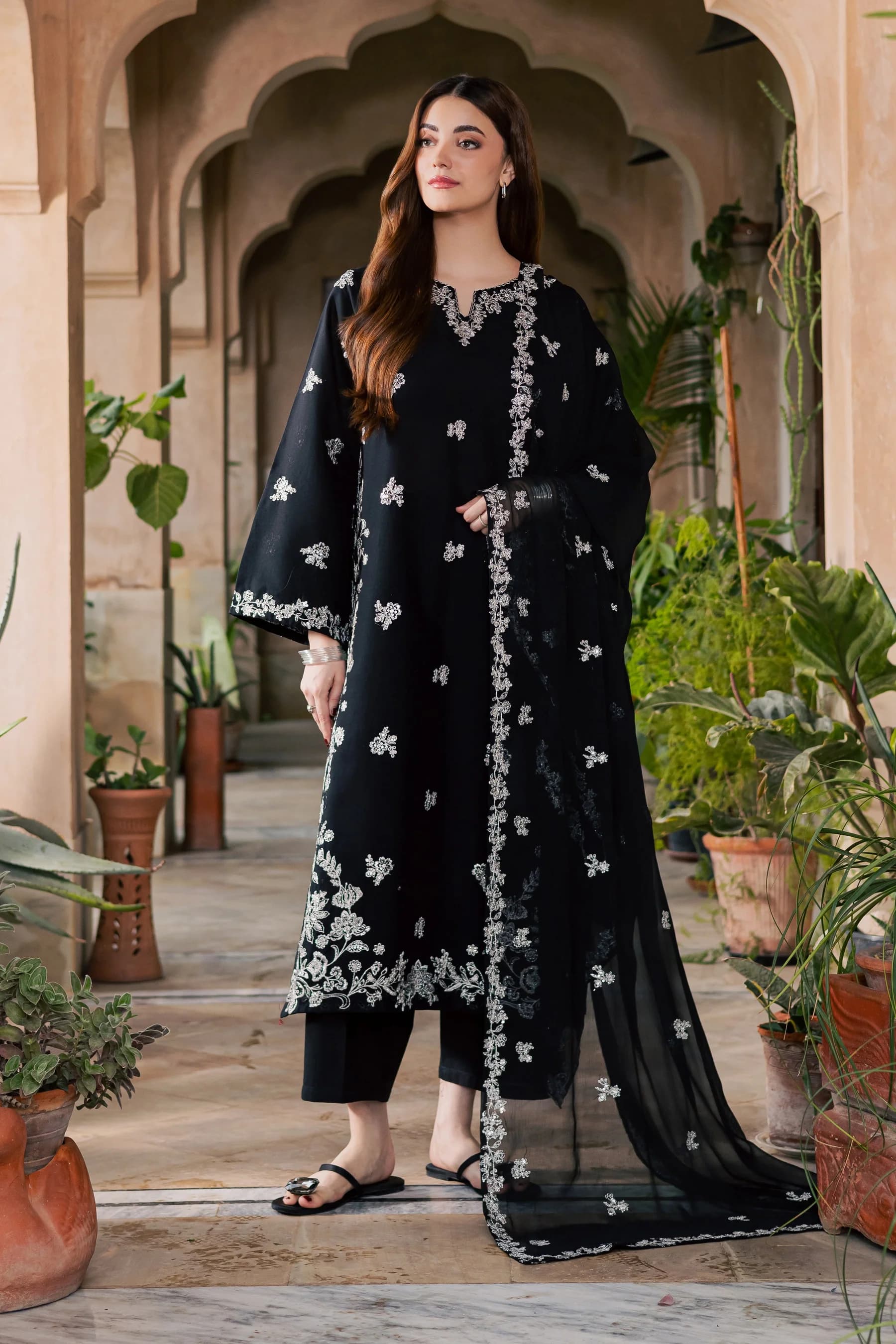 Dastaan Cobalt Blue Handcrafted Formal - Handcrafted Pakistani Embroidered Dress