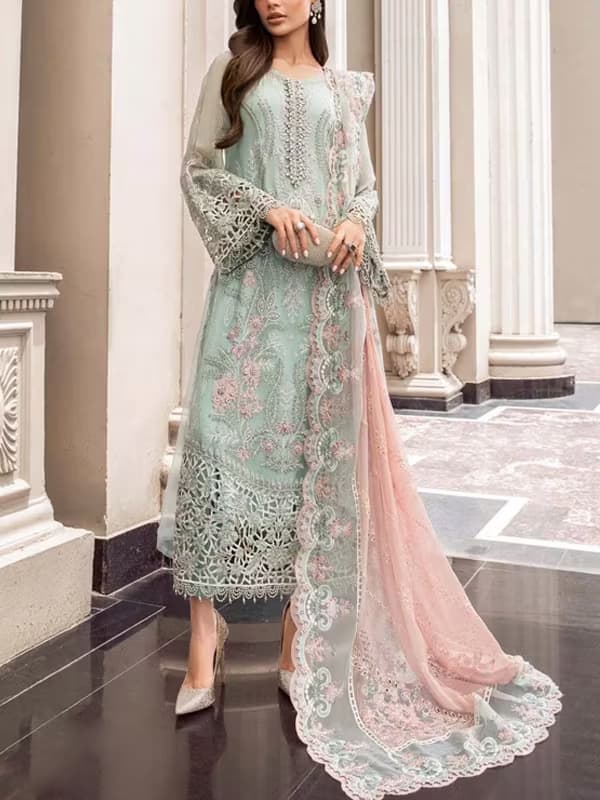 Ayla Festive Party Dress - Handcrafted Pakistani Embroidered Dress