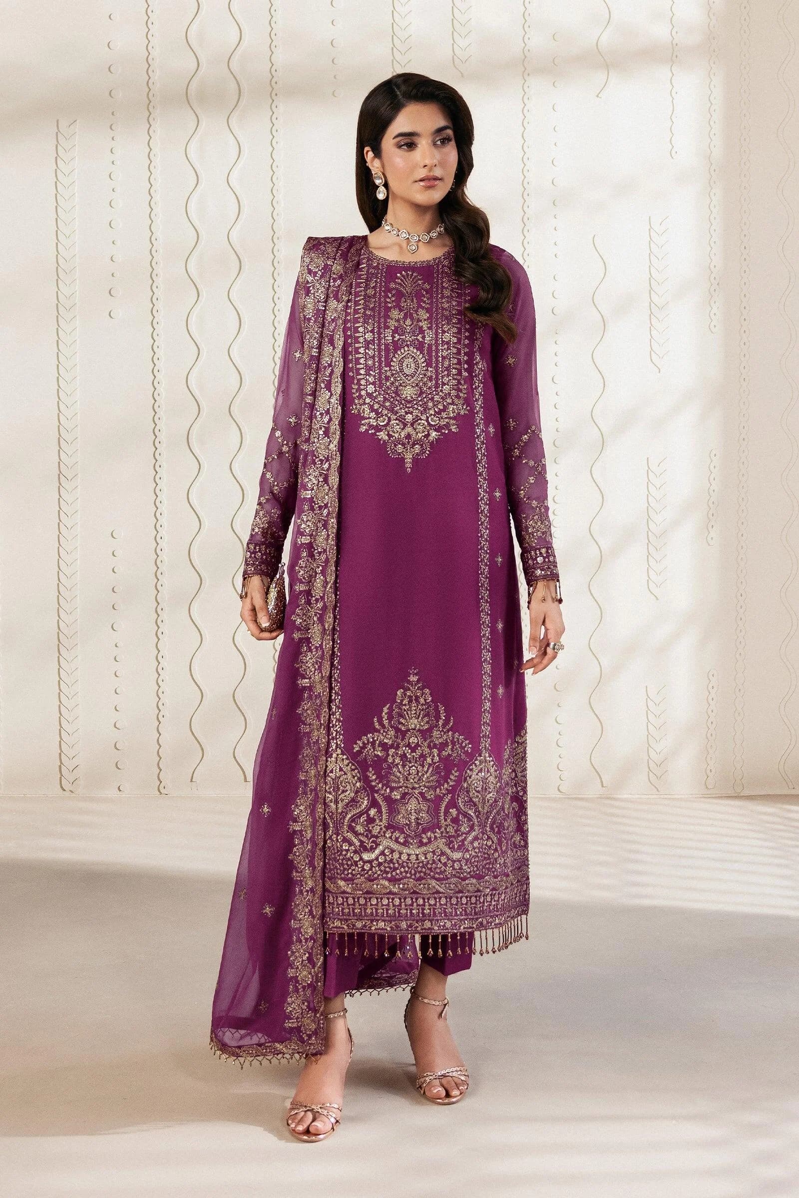 Kamran Mehak Stitched Embroidered Organza Suit - Handcrafted Pakistani Embroidered Dress