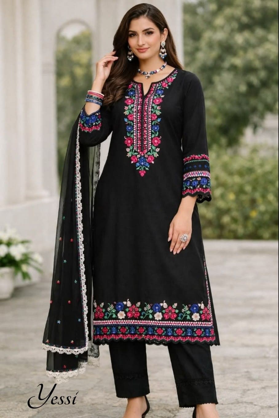 Mahnaz Ochre Yellow Stitched Formal Suit - Handcrafted Pakistani Embroidered Dress