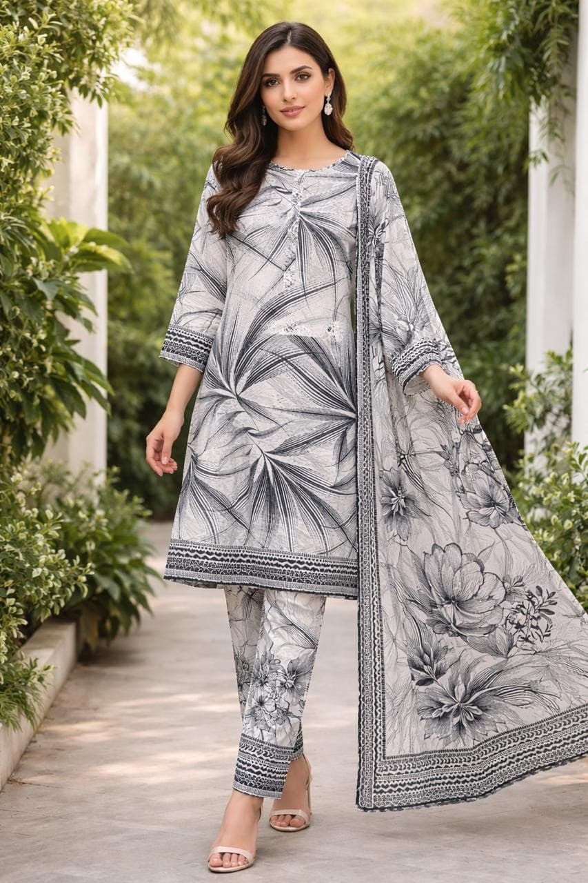 Hoorain Set Stitched Suit - Handcrafted Pakistani Embroidered Dress