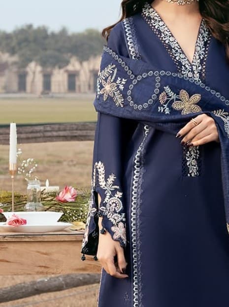 Bahar-e-nau Schiffli Lawn Set Luxury Lawn Suit thumbnail 2