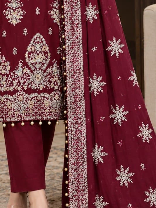 Farzana Embroidered Party Dress thumbnail 3